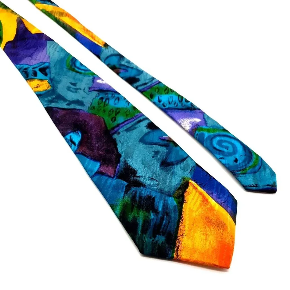 Legacy By Belle Men Necktie Business Silk Dad Gift Work Office Abstract Art B - Picture 1 of 6